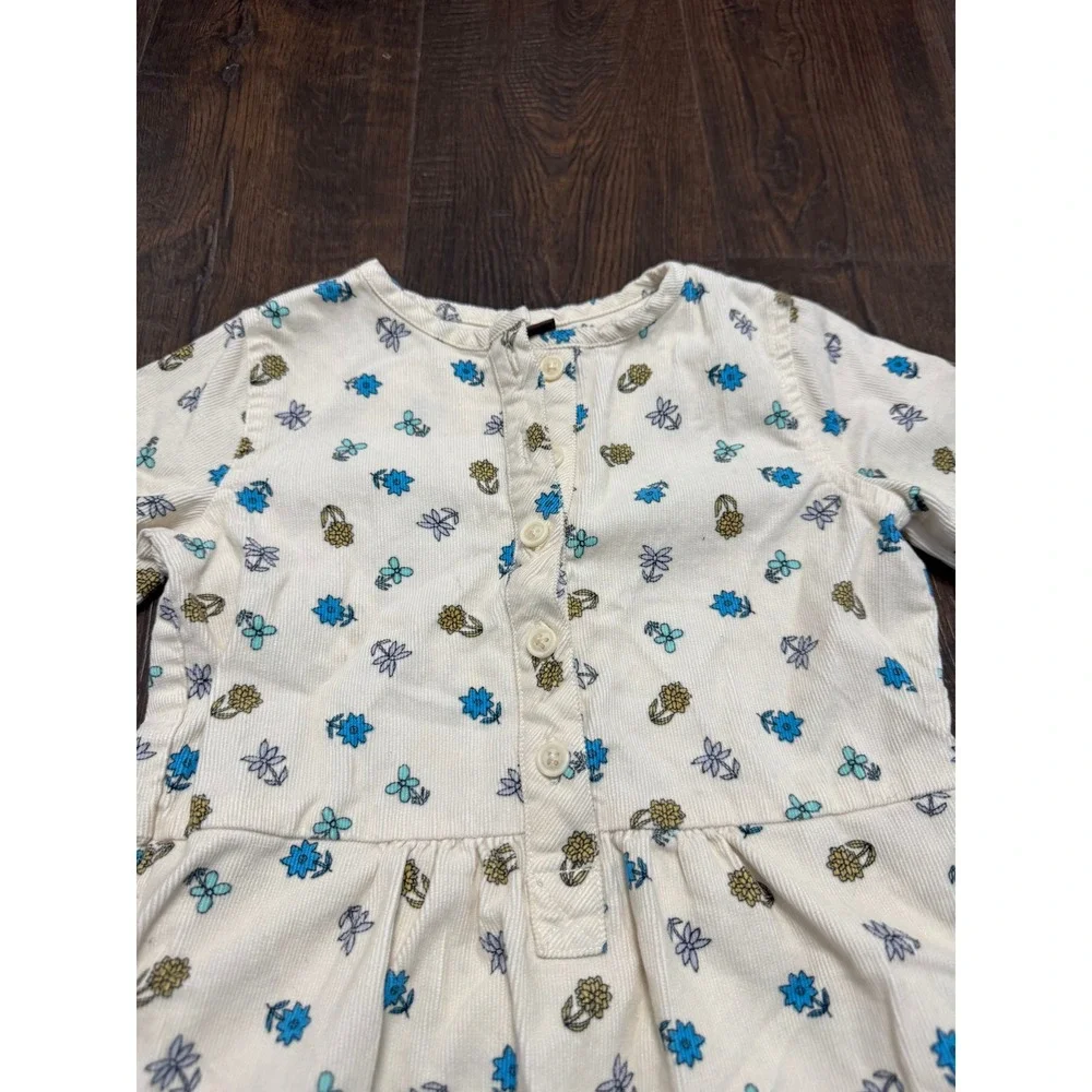 Tea Collection Floral‎ Print Dress Long Sleeve Button Front Girls Size 2